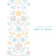 Abstract vintage ornamental tulips textile vertical border seamless pattern background