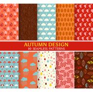 10 Seamless Patterns - Autumn Set Texture for wallpaper