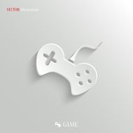 Video game icon - vector white app button