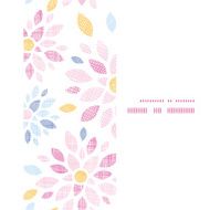 Abstract textile colorful flowers vertical frame seamless pattern background
