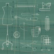 Vintage poster with tailoring elements 3