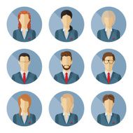 Set of vector business characters in flat design