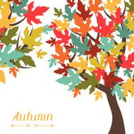 Background of stylized autumn trees for greeting card