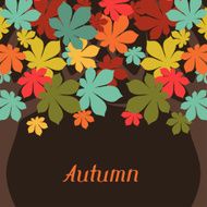 Background of stylized autumn trees for greeting card N2