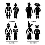 Southeast Asia Clothing Costume Pictogram