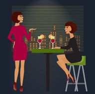 Friends celebrating in bar or night club Vector illustration