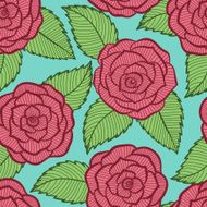 beautiful seamless pattern in roses and leaves lace N3