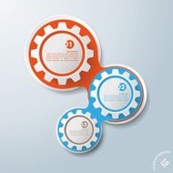Infographic Design Colored Chains White Gears 3 Options
