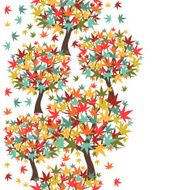 Seamless pattern of stylized autumn trees for design