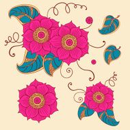 Floral set in vector