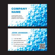 Business Visit Card with Abstract Blue Background