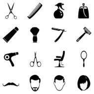 Vector Set of Barber Shop Icons N22