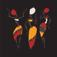 African dancers silhouette set N12