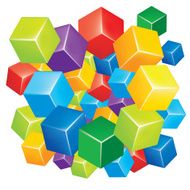 Abstract colored cubes