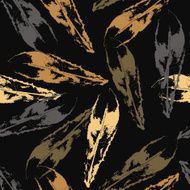 Seamless texture of leaves on black background