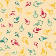 Pattern with leaves on yellow background