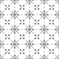 Geometric seamless vintage pattern background with floral elemen