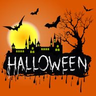 Halloween Zombie Party Poster Vector illustration N3