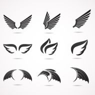 Wing icon set