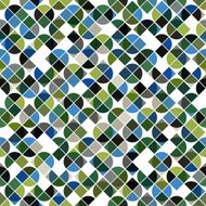 Abstract mosaic retro seamless pattern in green and blue colors