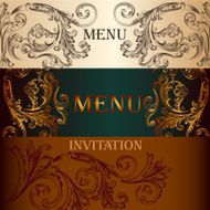 Collection of vector invitation cards in vintage style N6