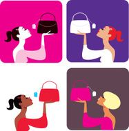 Women looking at expensive price tag