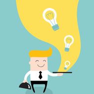 Businessman serve ideas on the plate Business success and profit N2