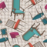 Vector pattern with armchairs N4