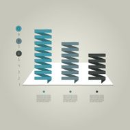 Example of business flat design graph Infographics chart N3