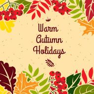 Autumn leaves frame Flat style N5