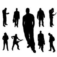 Vector Silhouette Of People N350