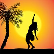 Vector silhouette of a woman N1032