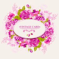 Vintage Floral Card with Roses N6