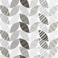 Monochrome seamless pattern of abstract leaves N8