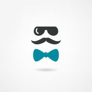 Glasses mustache and a bow tie