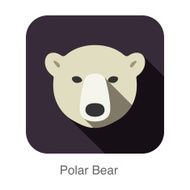 Polar bear face flat icon design Animal icons series