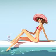 girl at swimming pool