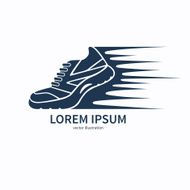 Vector speeding running shoe symbol icon or logo