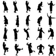 Vector silhouette of women N127