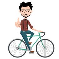 Hipster and bike