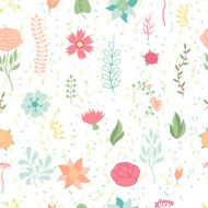 Seamless floral pattern with pretty stylized flowers N8