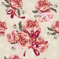 Floral seamless vector pattern with roses
