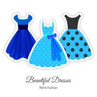 Blue Retro Dresses Background