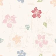 grungy floral seamless pattern