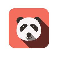 panda face flat icon design Animal icons series