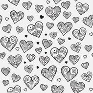 Ornamental seamless pattern with lacy hearts N2