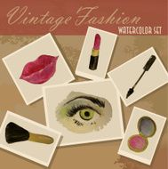 Vintage fashion watercolor set