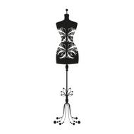 vector vintage tailor&#039;s mannequin with size measurements N12