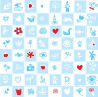 Holland delfts blue seamless pattern with flowers