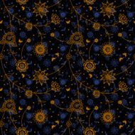Ornate floral seamless texture in retro style N3